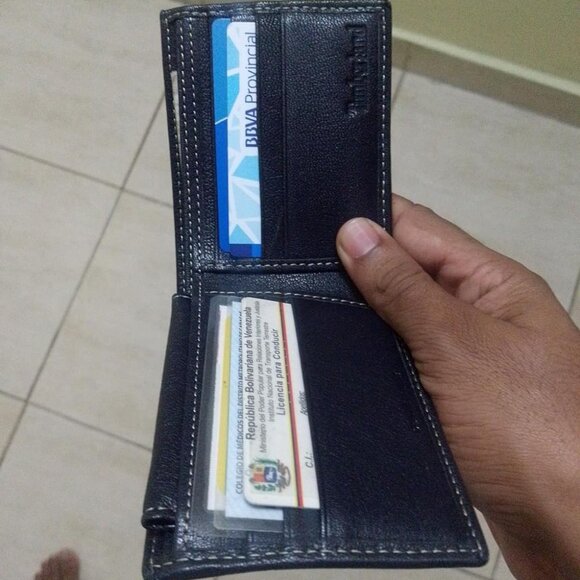 Men's Leather Passcase Security RFID Wallet, Navy Blue, One Size - Picture 5 of 12